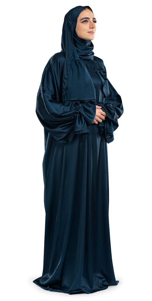 Navy Satin Islamic Prayer Wear | Urban Rugs UAE

