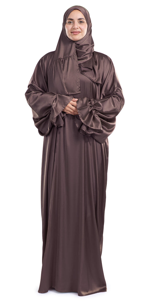Mocha Satin Islamic Prayer Wear | Urban Rugs UAE