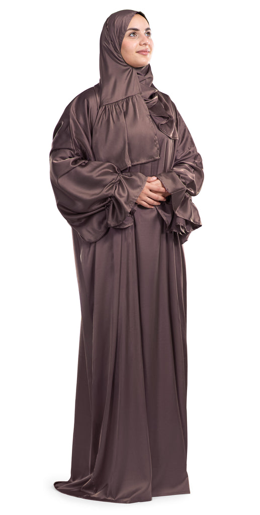 Mocha Satin Islamic Prayer Wear | Urban Rugs UAE