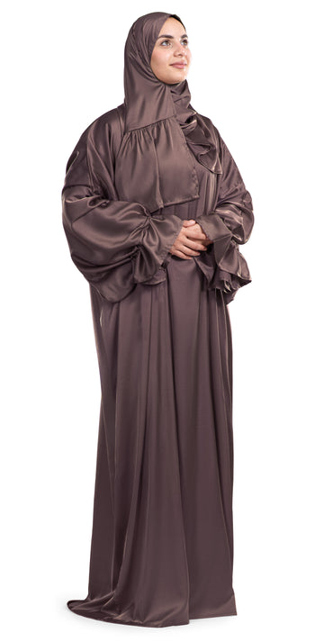 Mocha Satin Islamic Prayer Wear | Urban Rugs UAE