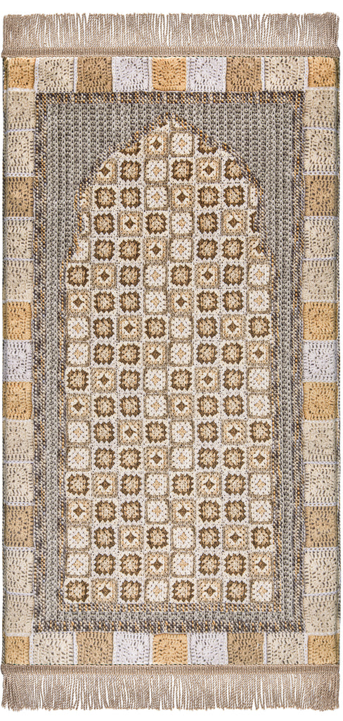 Brownish Croshet Medical Prayer Mat | Urban Rugs
