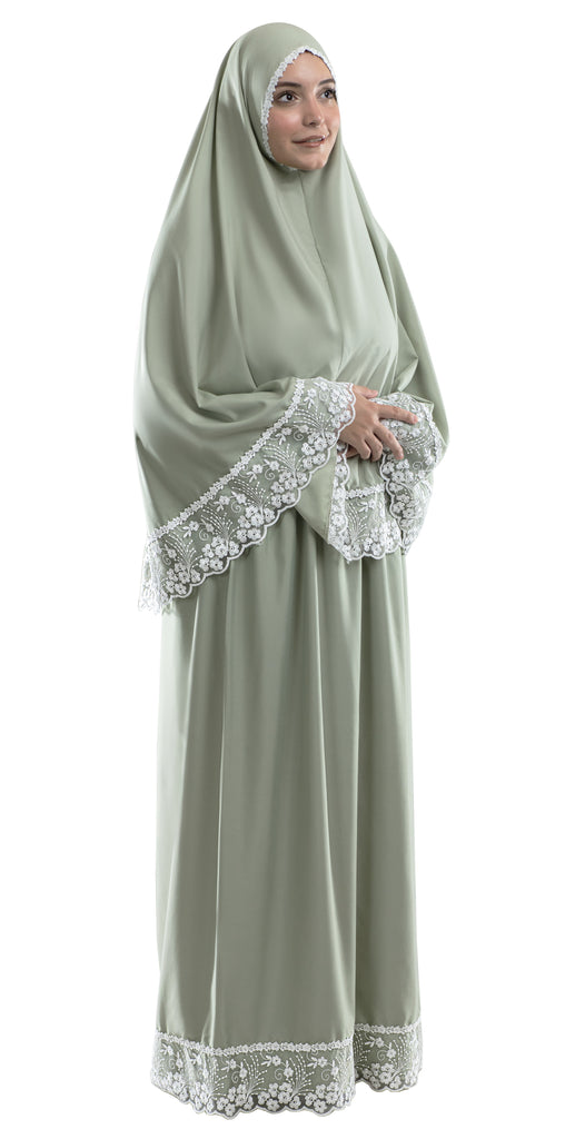  two-piece mint green praying isdal for ladies | Urban Rugs