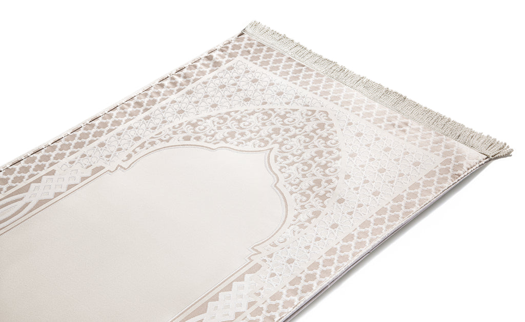 Beige Naseej Paded Prayer Mat -Urban Rugs UAE