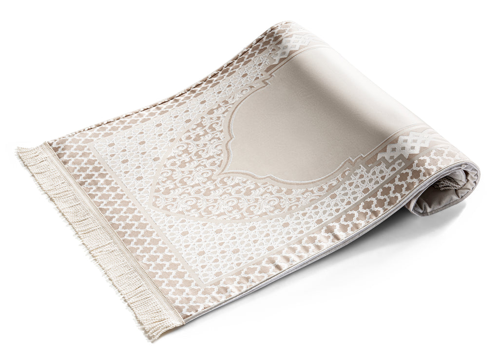 Beige Naseej Paded Prayer Mat -Urban Rugs UAE