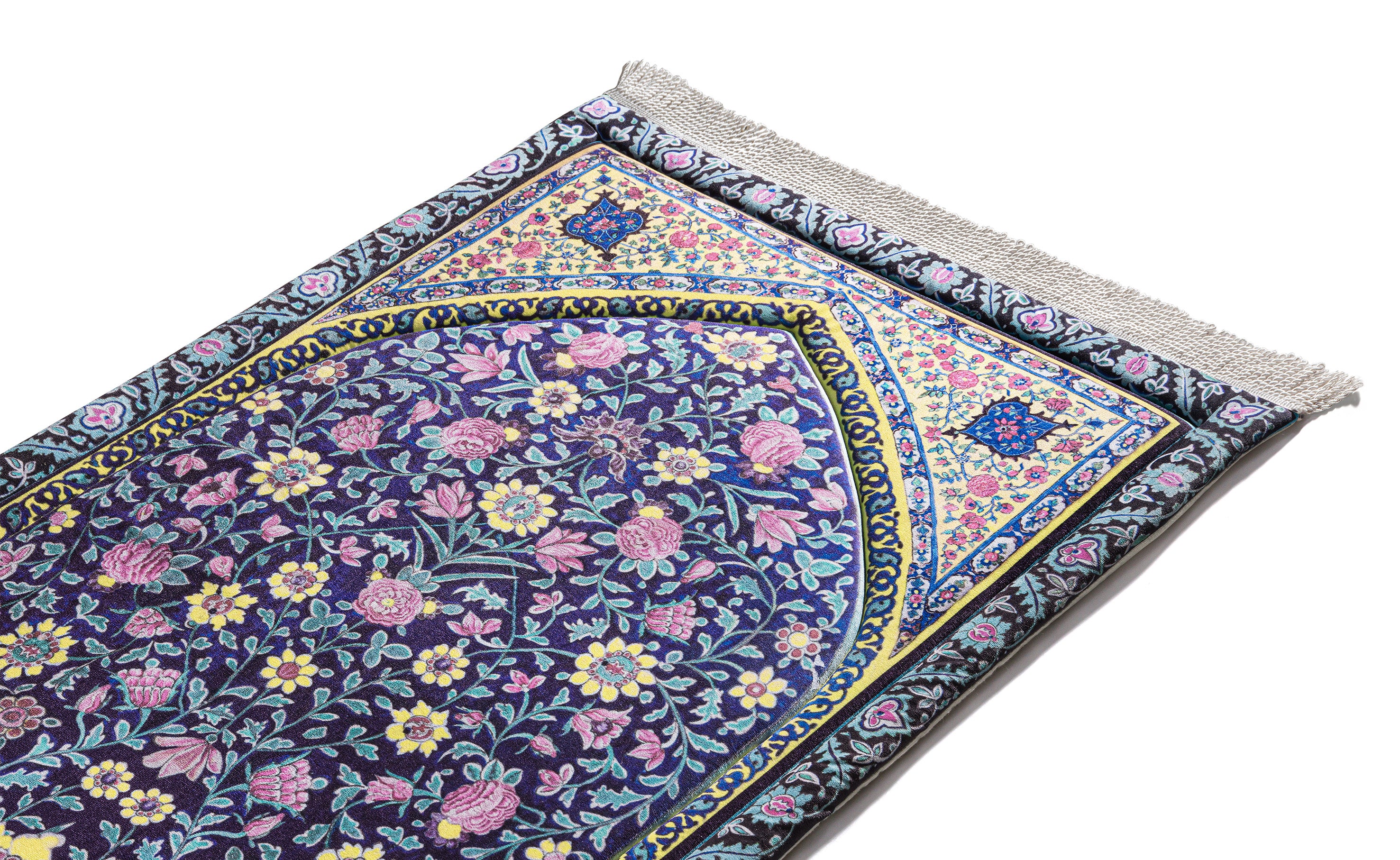 Premium Prayer Rug Navy Blossoms Premium Prayer Mat | Urban Rugs UAE – URBAN RUGS TRADING ...