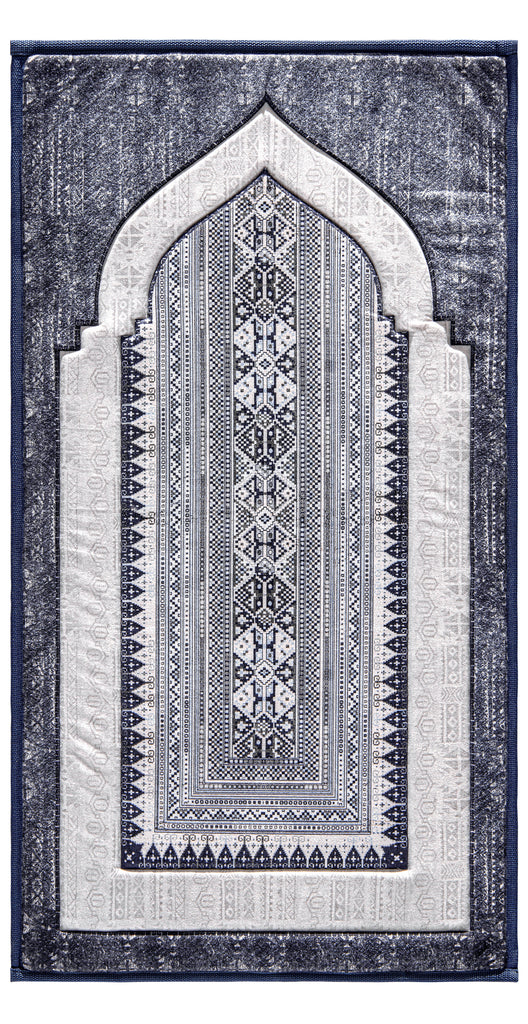 Arabian Islamic Navy Padded Sejadah for Prayers | Urban Rugs