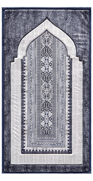 Arabian Islamic Navy Padded Sejadah for Prayers | Urban Rugs